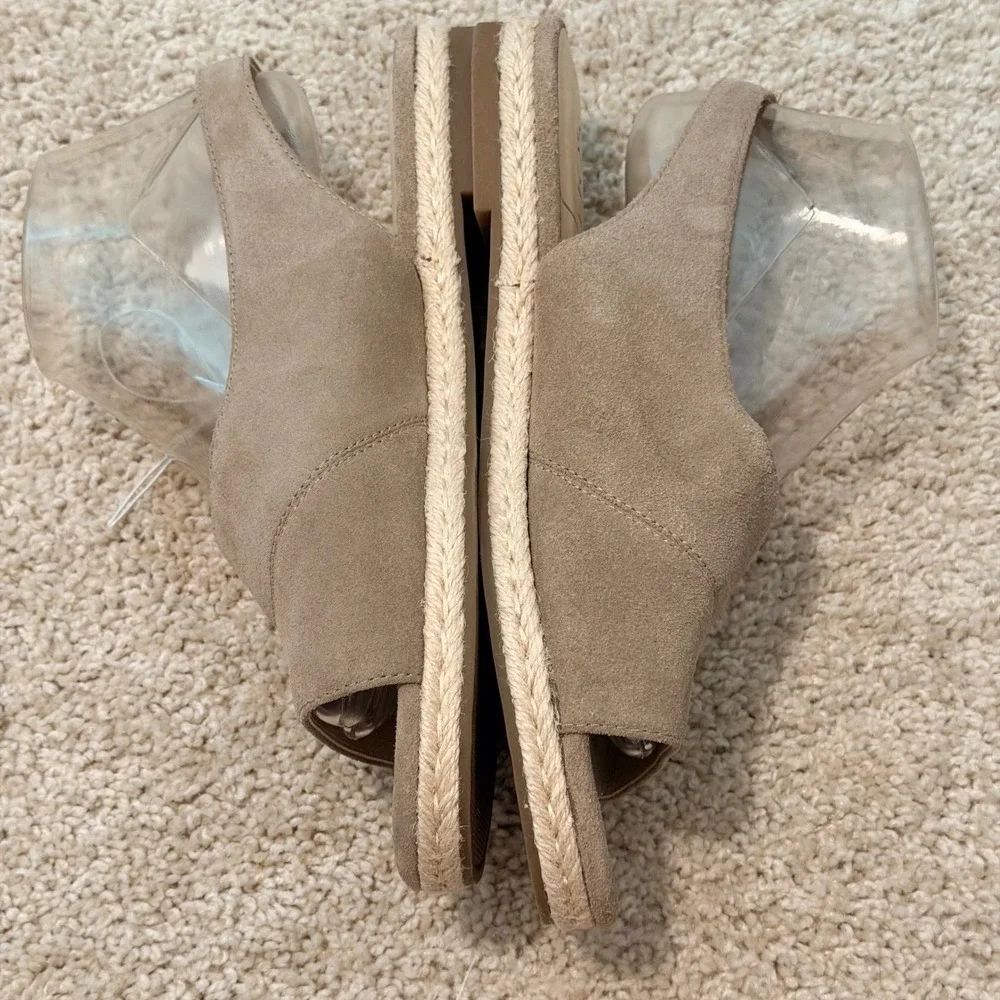 Sole Society Dolven Taupe Suede‎ Espadrille Slingback Sandals Womens 8.5